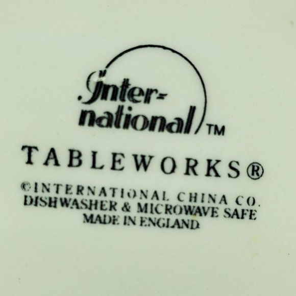 International Tableworks Riverwood Coupe Soup Cereal Bowls Blue Farm Scene - Picture 4 of 8